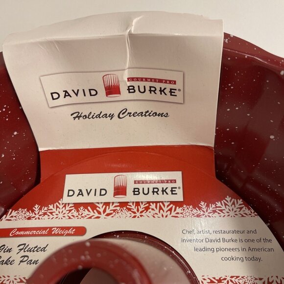 David Burke Gourmet Pro Red Fluted Bake Pan Heavy Gauge Steel 10in Oven Safe Hol - Picture 6 of 8